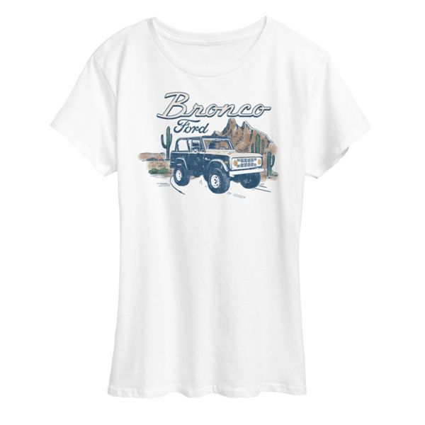 

Женская футболка Ford Bronco с пустынным принтом Licensed Character, белый