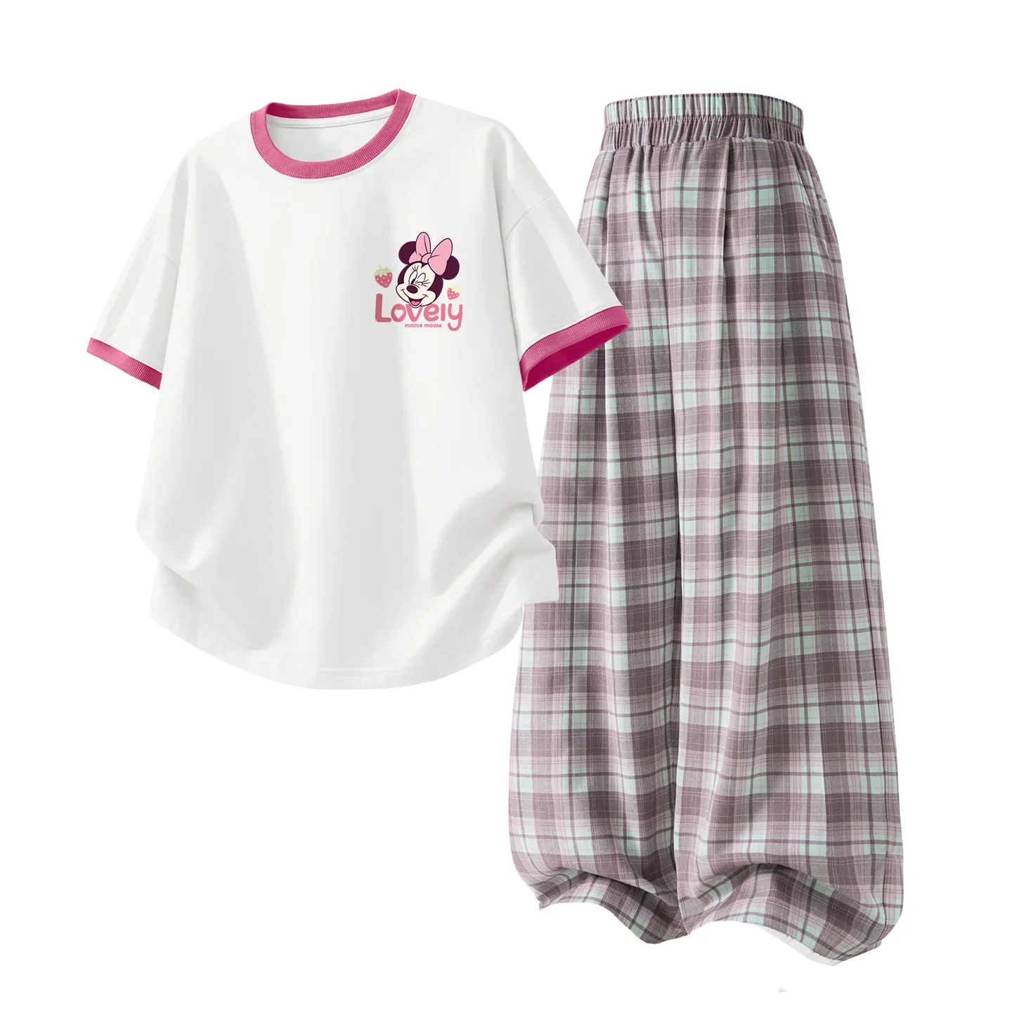 Casual Sportswear 2 Piece Set Kids' Disney, di xin sweet k белый красный+solid розовый