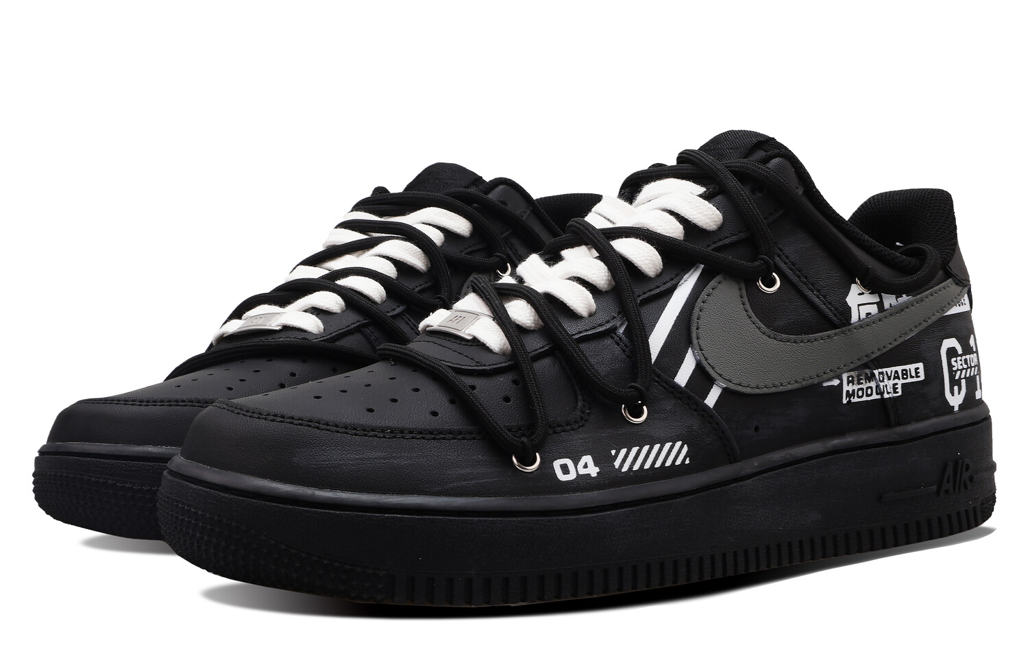 

Кроссовки Nike Air Force 1 Skateboarding Shoes Men Low-top White, черный/белый