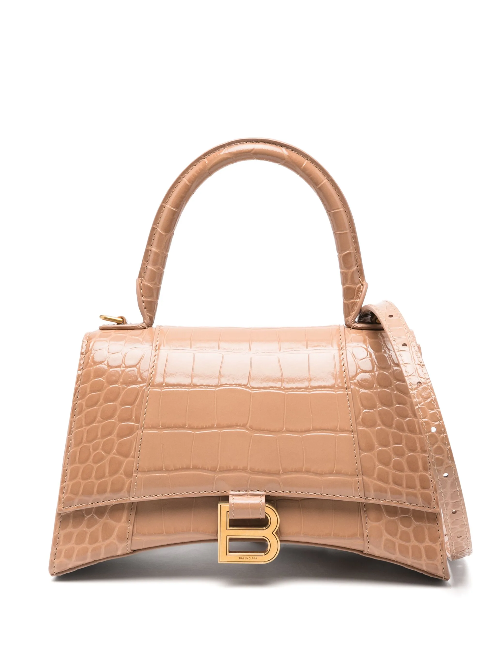 

Маленькая сумка-тоут Hourglass Balenciaga, бежевый