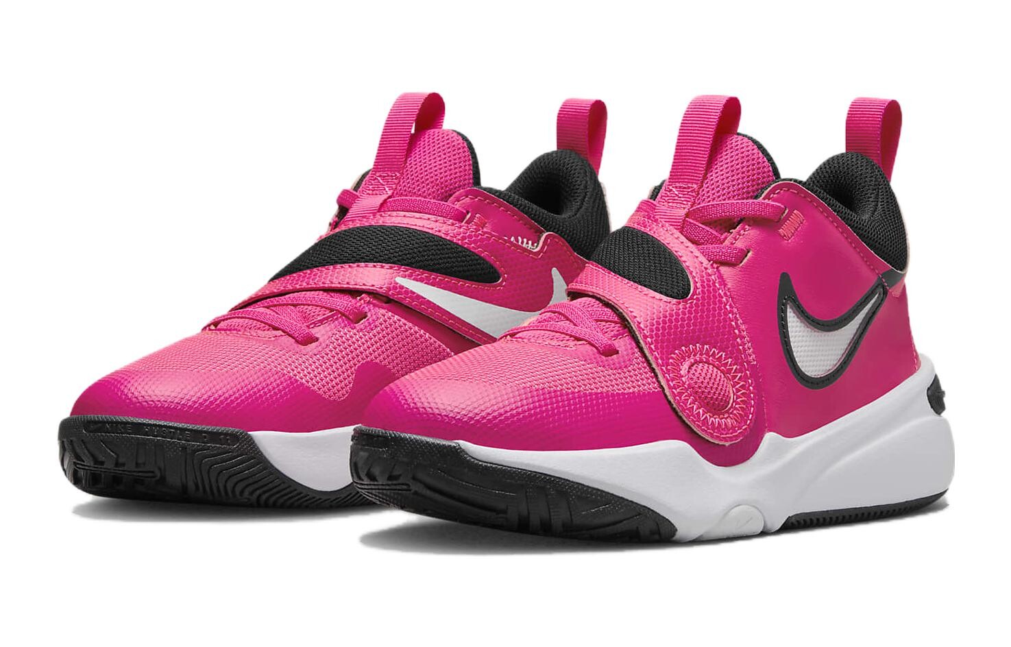 Кроссовки Nike Team Hustle D11 GS 'Fierce Pink', розовый/черный/белый — фото 3