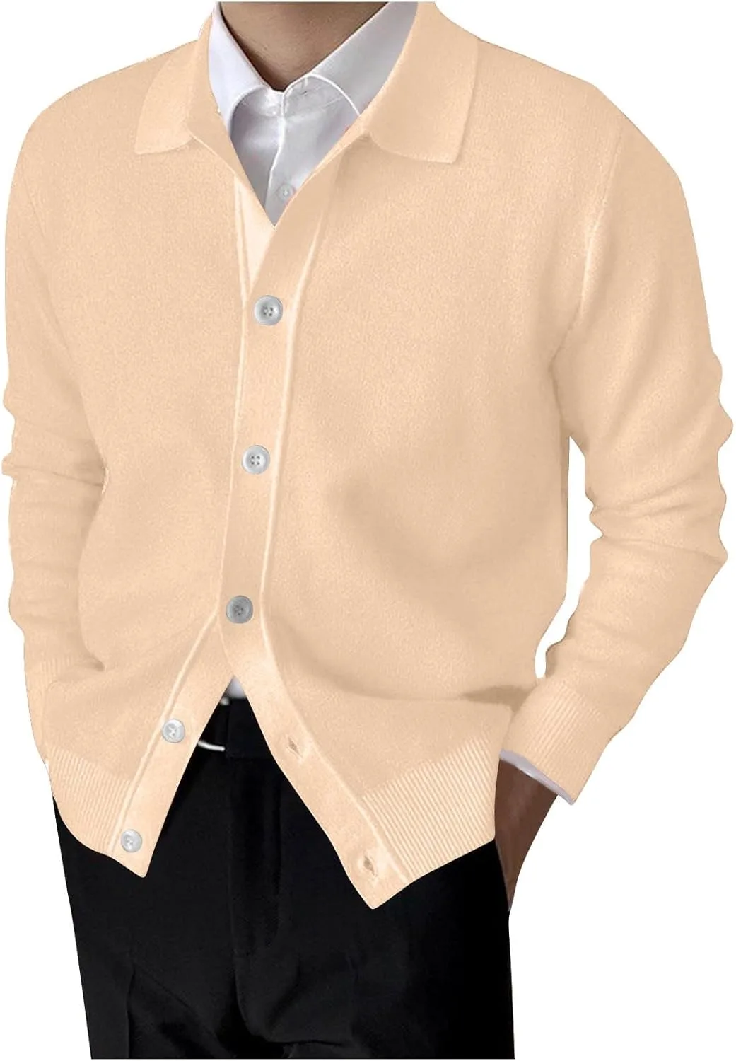 

Мужской кардиган с V-образным вырезом и длинными рукавами