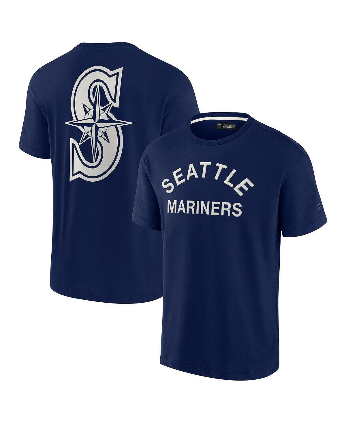 

Мужская и женская темно-синяя супермягкая футболка Seattle Mariners с коротким рукавом Fanatics Signature, Синий, Мужская и женская темно-синяя супермягкая футболка Seattle Mariners с коротким рукавом Fanatics Signature