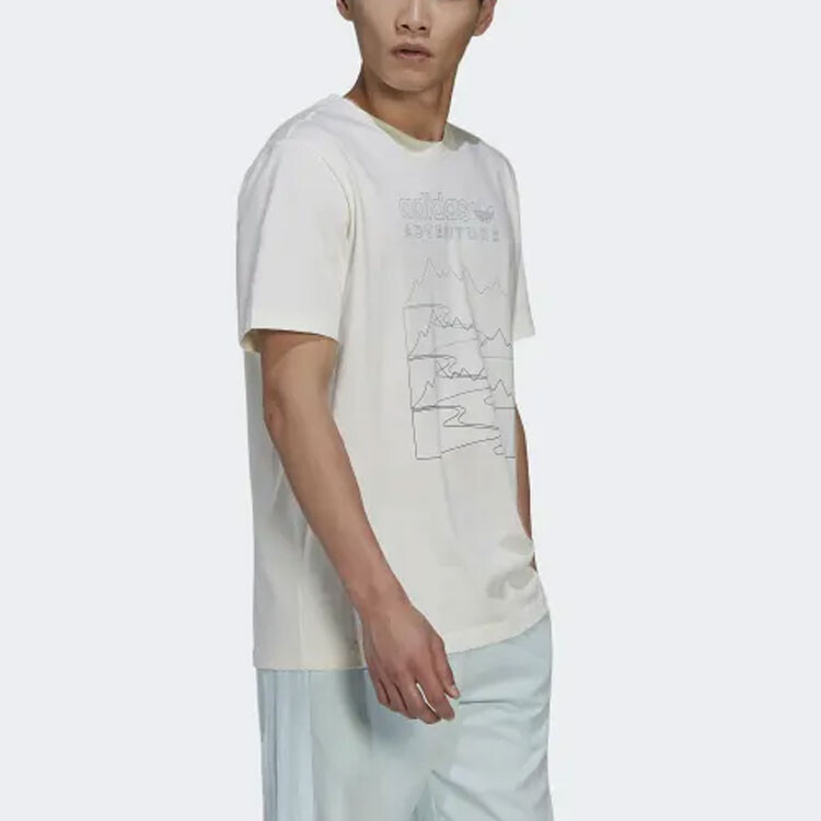 Футболка ADVENTURE MOUNTAIN FRONT мужская белая Adidas Originals, белый — фото 4