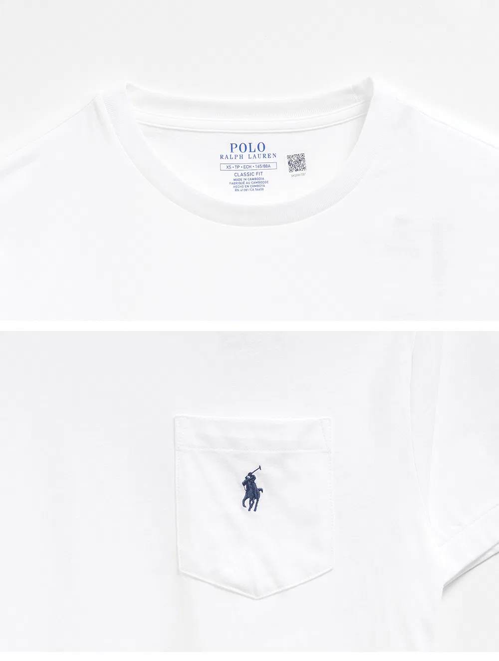 Мужская белая футболка Classic Fit Pocket от Polo Ralph Lauren — фото 4