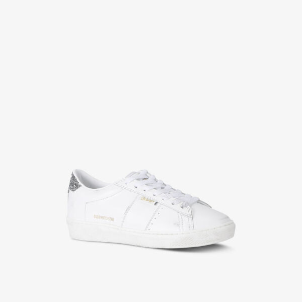 Женские кожаные низкие кроссовки matchstar 10449 Golden Goose, белый — фото 3