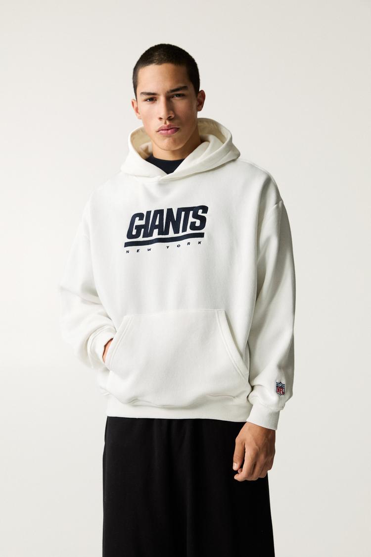 

Толстовка с капюшоном NFL New York Giants Pull And Bear, белый