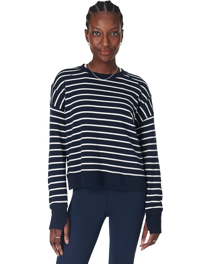 

Толстовка Sweaty Betty After Class Crop Sweatshirt, цвет Navy White Stripe
