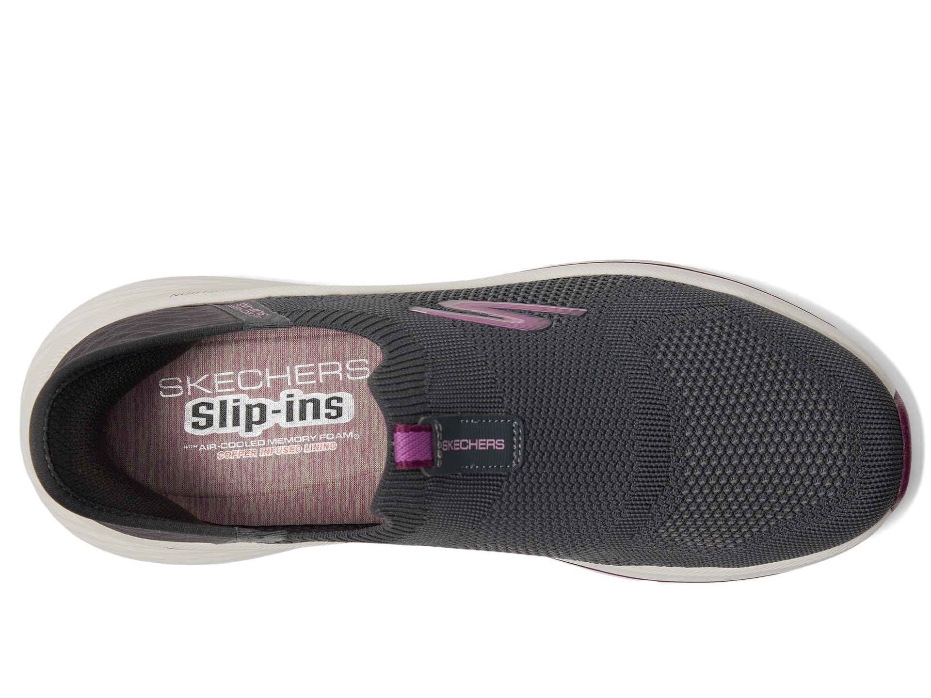 Кроссовки SKECHERS Max Cushioning Elite 2.0 Eternal Hands Free Slip-Ins, Charcoal/BurgundySee Less — фото 2