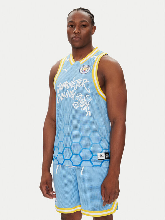 

Майка regular fit Hoops Manchester City 631693 Puma, голубой
