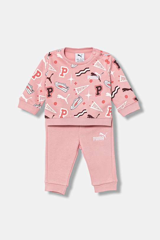 

Детский спортивный костюм MINICATS AOP Crew Set FL INF Puma, розовый