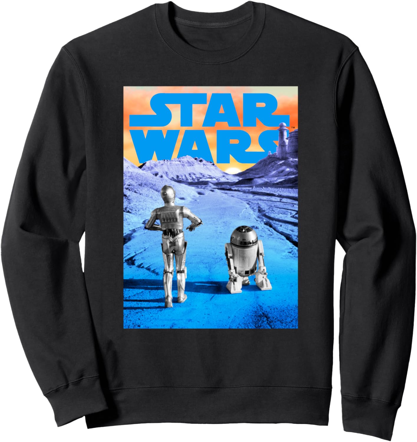 

Толстовка с винтажным постером «Звездные войны: Новая надежда» и изображением потерянного дроида с Татуина Star Wars, черный