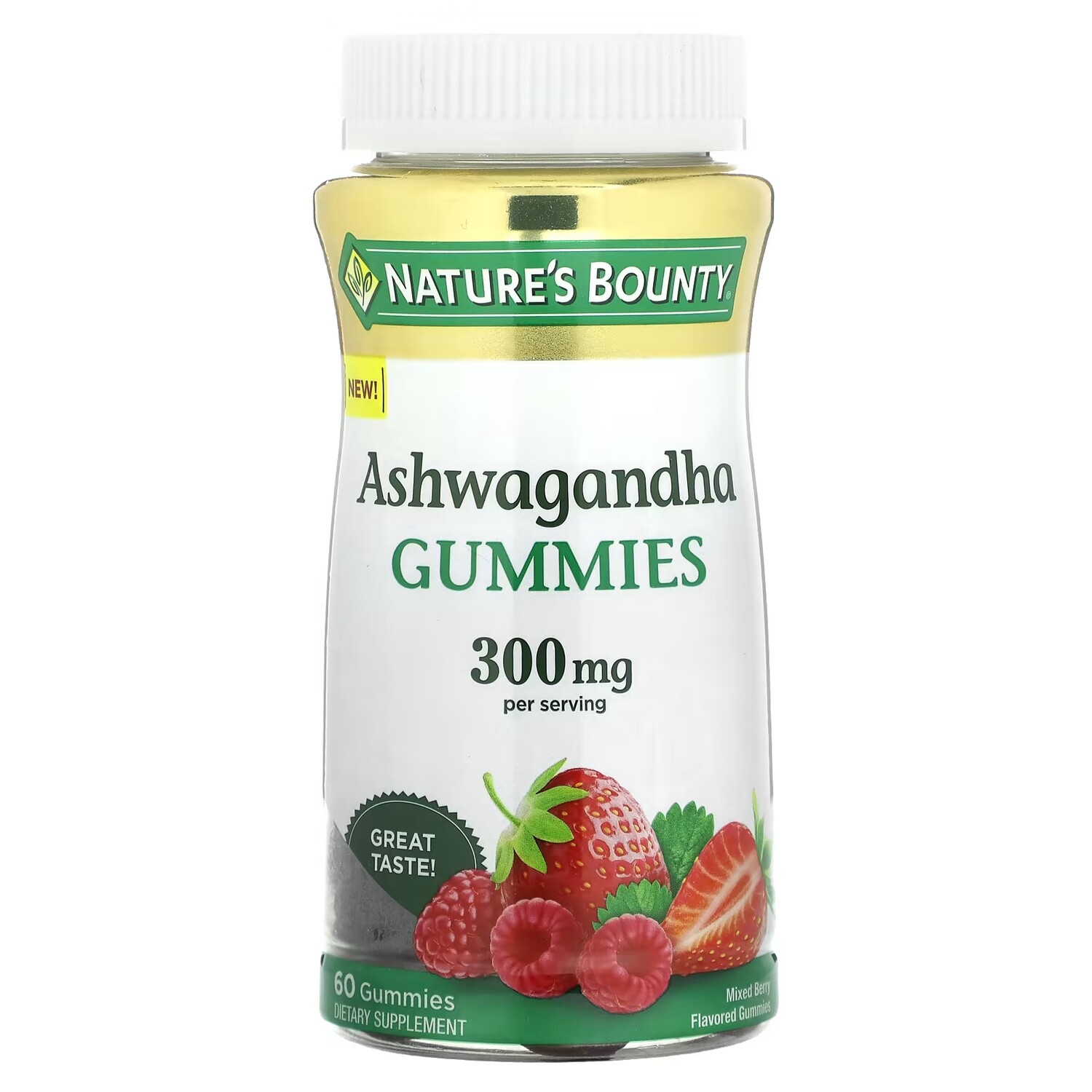

Добавка Nature's Bounty Ashwagandha смесь ягод, 60 штук