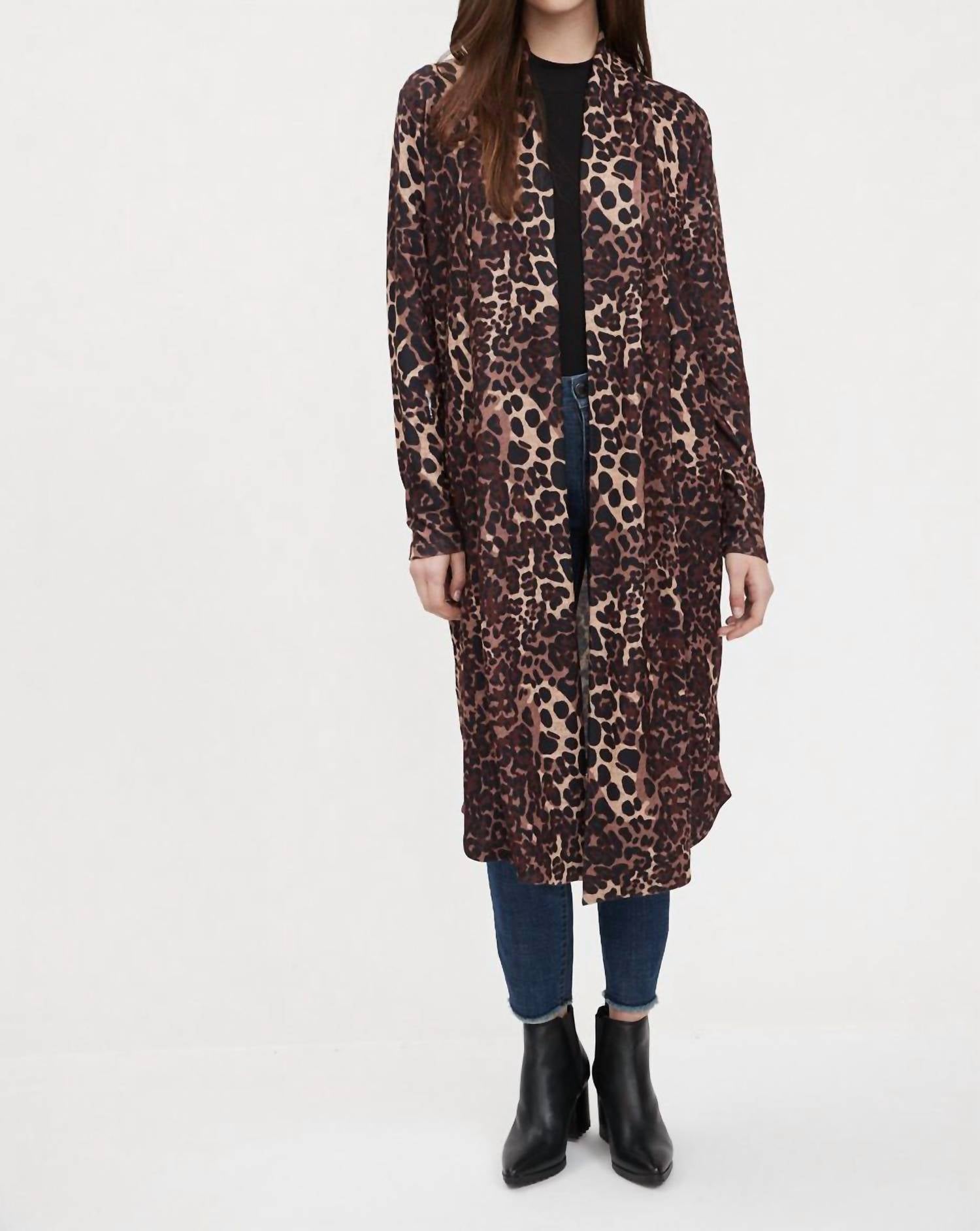 

Длинный кардиган с анималистичным принтом FDJ, цвет animal print