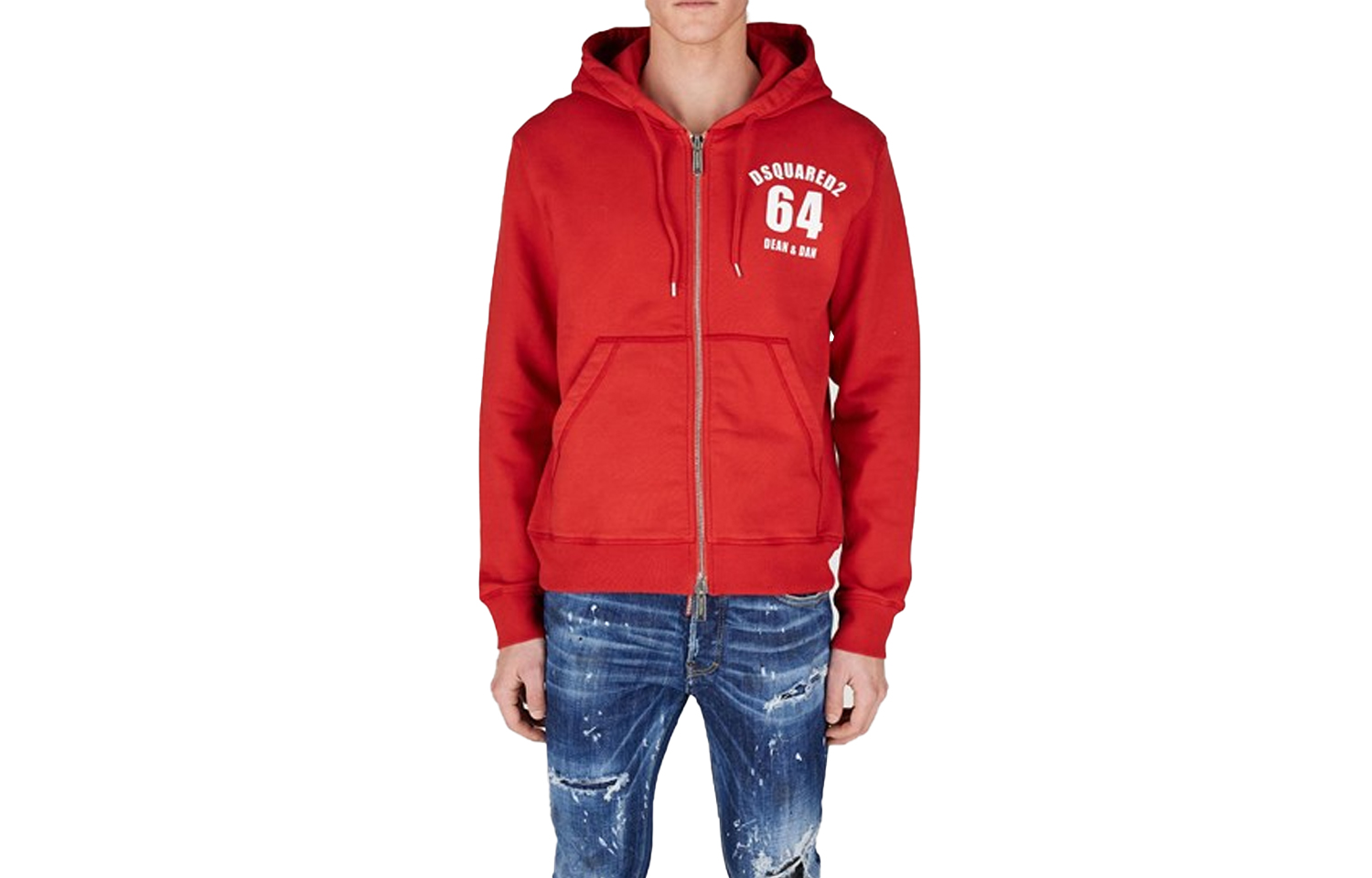 

DSQUARED 2 Толстовка с капюшоном и молнией DSQUARED2 с логотипом, Red