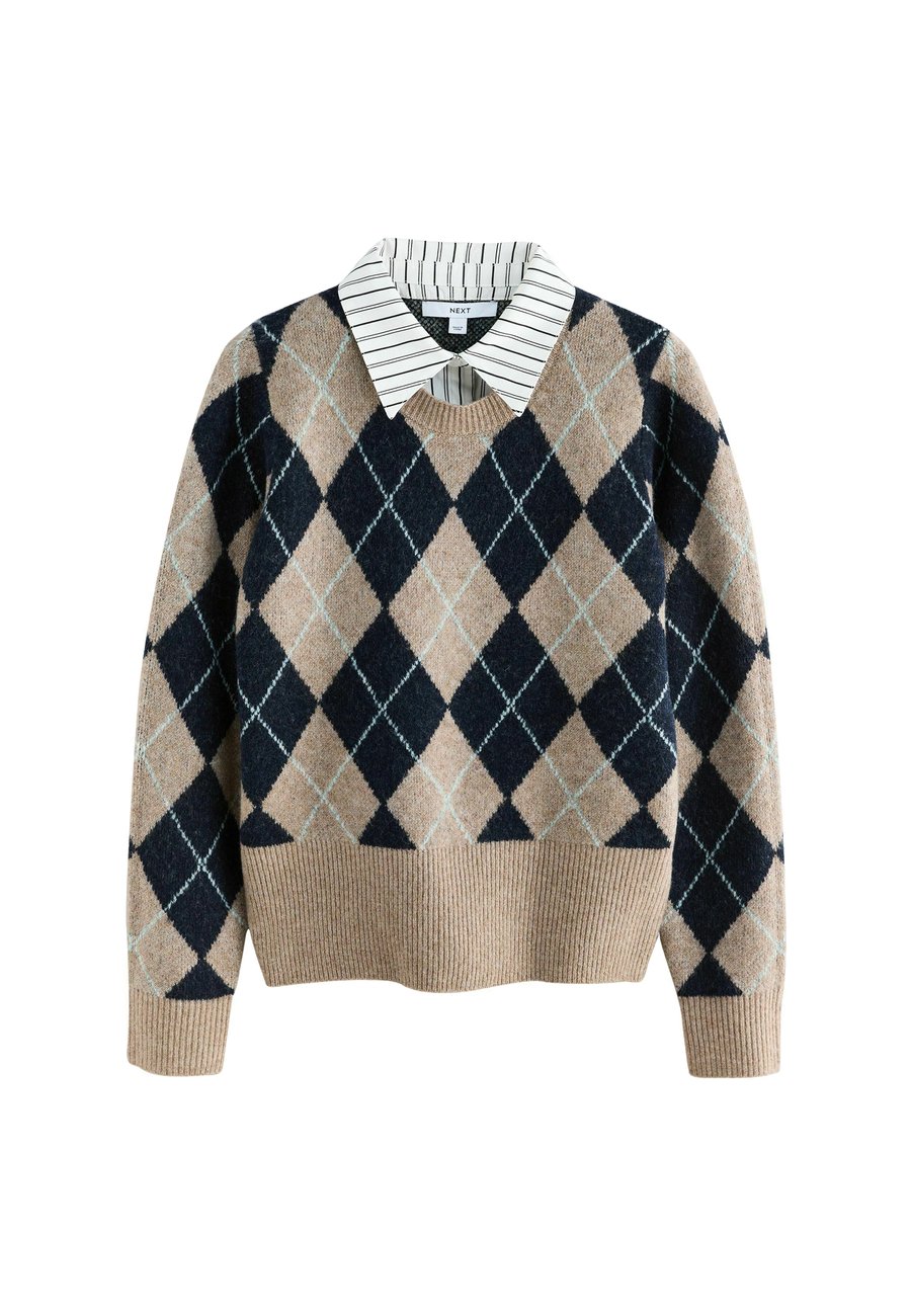 

Джемпер Next Jumper, Beige Navy Blue Argyle/Blue