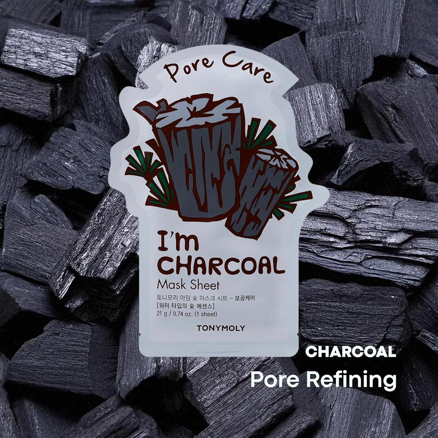 Набор TONYMOLY — I’m Real Sheet Mask Set - набор корейских тканевых масок для увлажнения, успокоения и питания кожи 1 штука (1 шт.), Charcoal 1 — фото 2