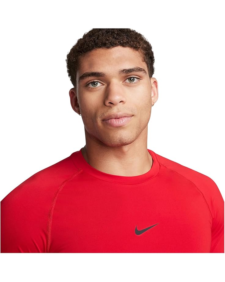Мужская футболка Nike Pro Dri-Fit Slim с длинным рукавом, University Red/Black — фото 3
