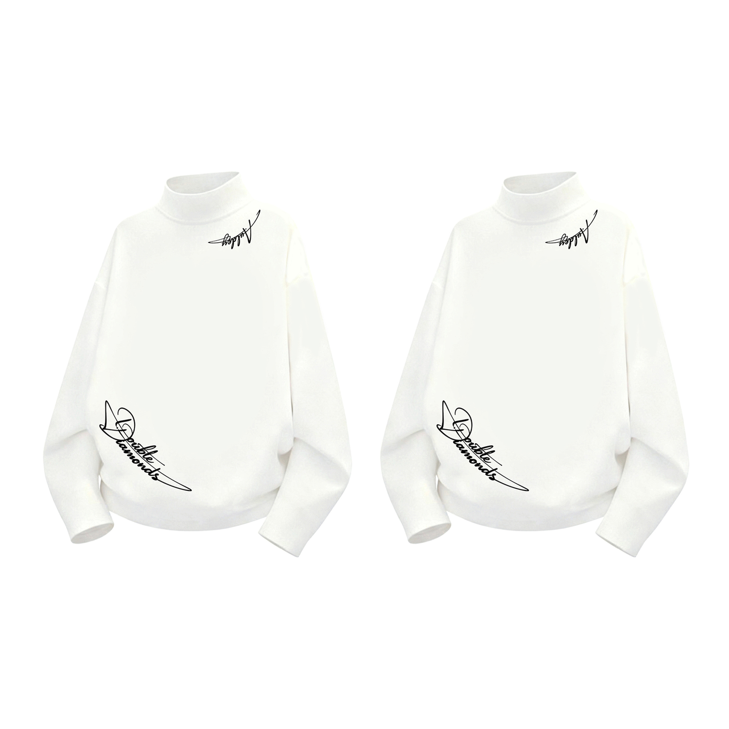 

Свитшот Unisex Half Turtleneck Moderate AULDEY, белый+белый[2 pack]