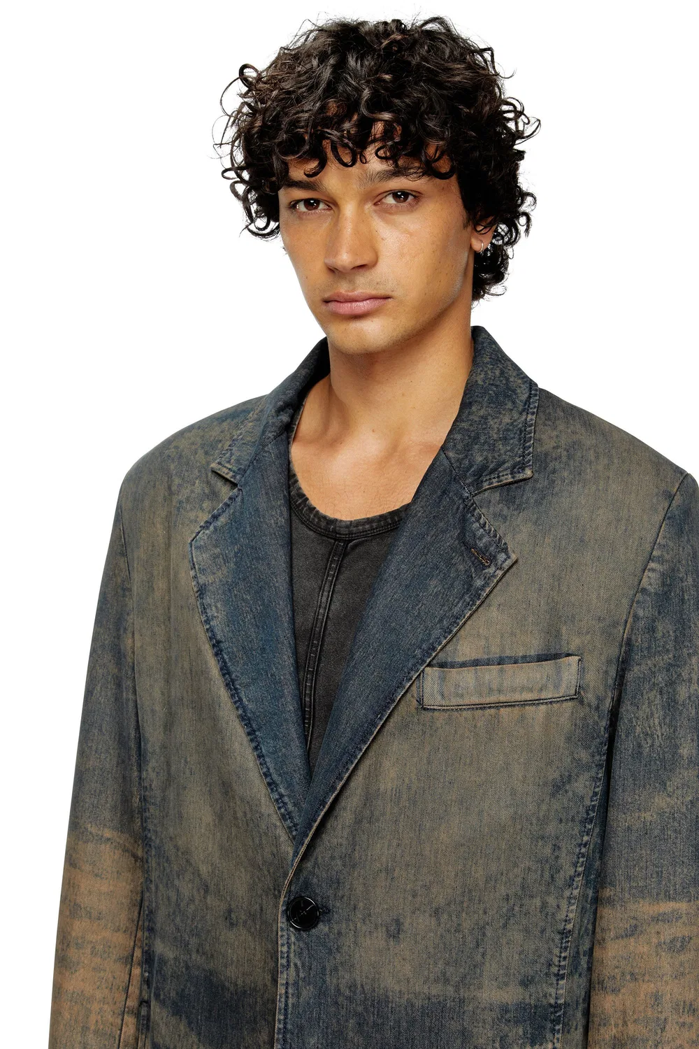 Мужская джинсовая куртка D-BALZ-MID-S Diesel, Dark indigo blue — фото 2