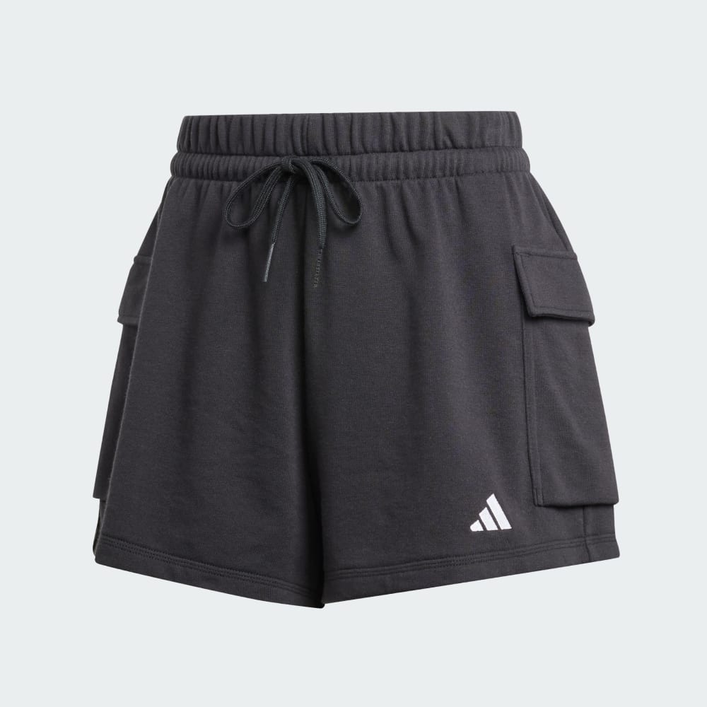 Шорты Adidas Essentials Small Logo French Terry Cargo Shorts, черный/белый — фото 4