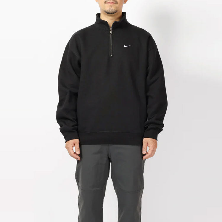 Спортивный топ Nike Solo Swoosh 1/4 Zip Top 'Black' DQ5210-010, черный — фото 3