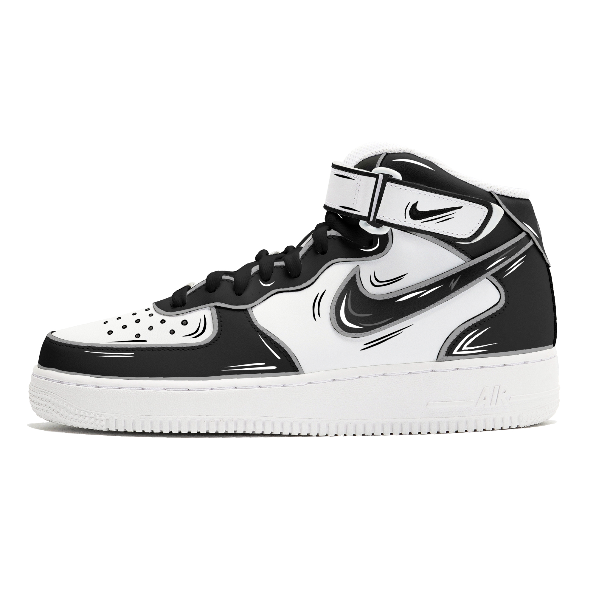 

Nike Кроссовки Air Force 1 Coverage противоскользящие и износостойкие, для скейтбординга, мужские, белые, черные