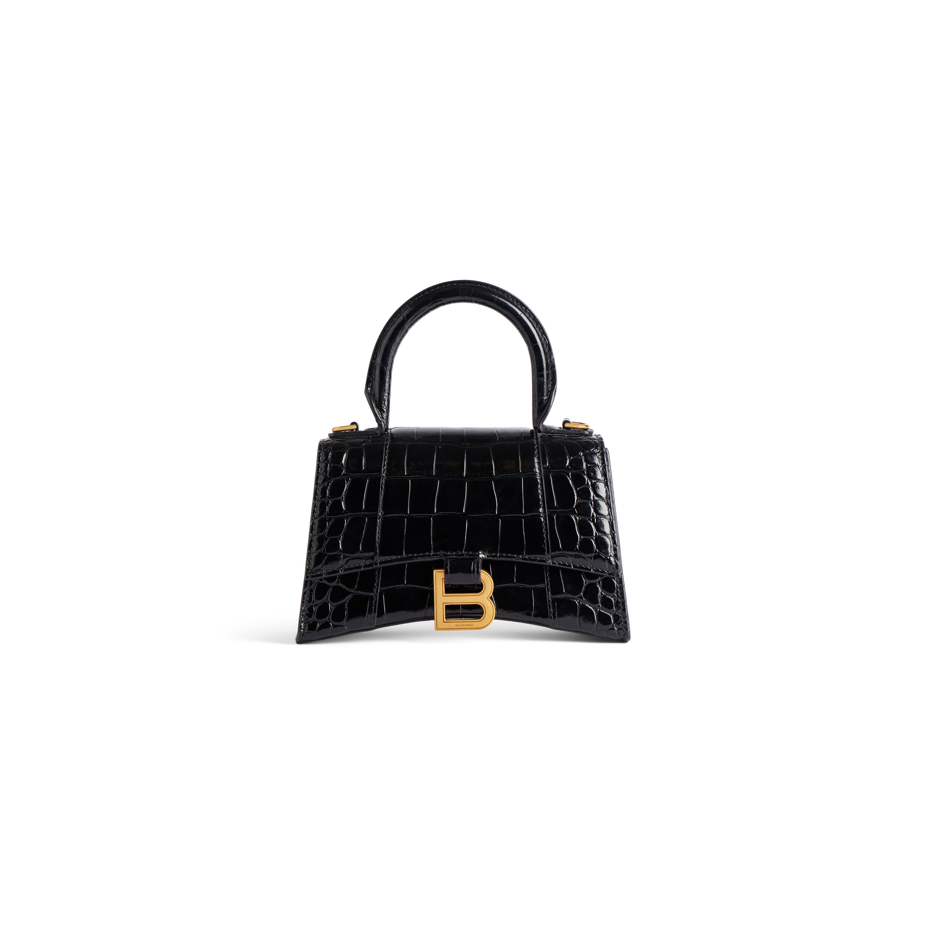 

Сумка Hourglass XS с тиснением под крокодила BALENCIAGA, черный