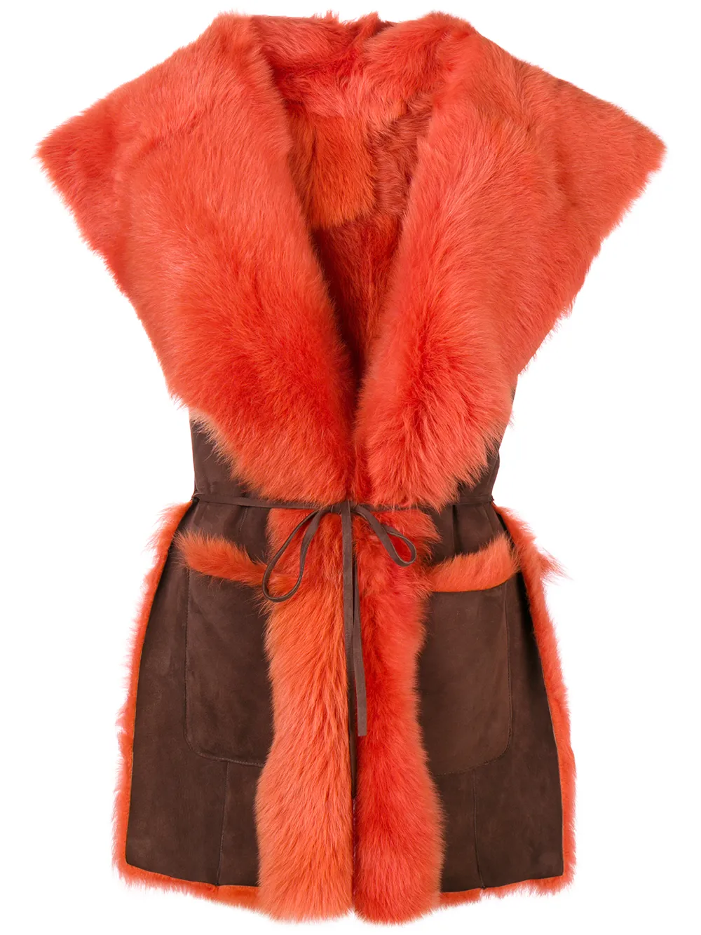 

Куртка без рукавов с большим воротником Alberta Ferretti, желтый