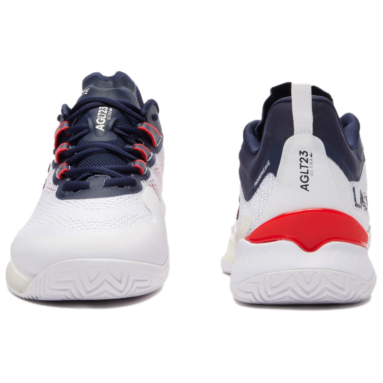 Мужские теннисные туфли Low Top бело-сине-красные LACOSTE — фото 4
