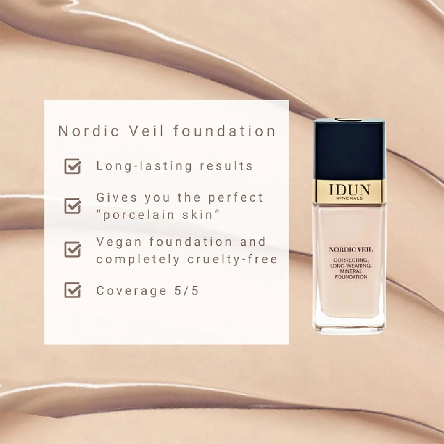 Тональный крем Idun Minerals Nordic Veil Foundation 312 Ingrid, 26 мл — фото 2