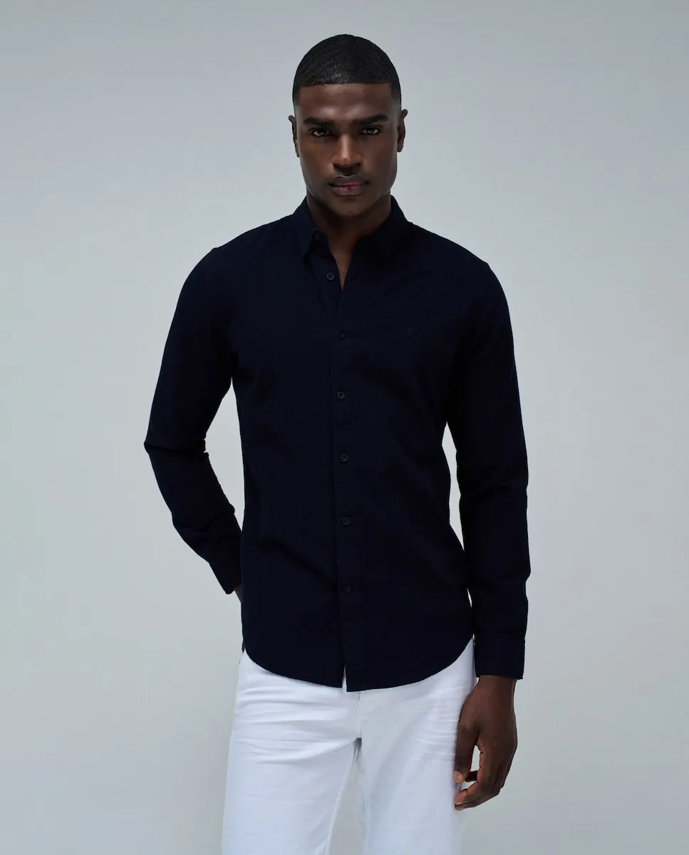 

Мужская текстурированная рубашка Salsa Jeans, темно-синий