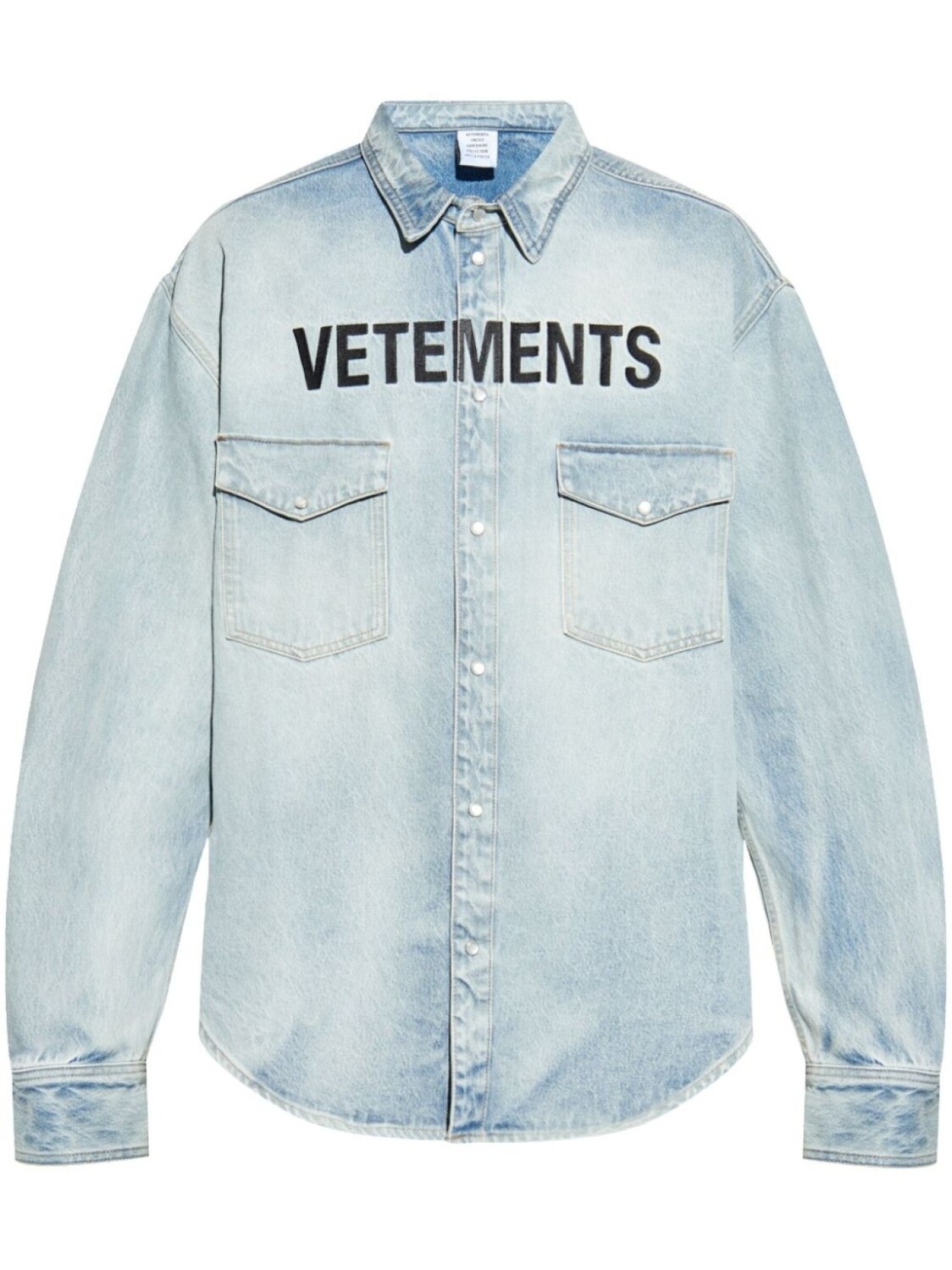 

Рубашка с вышитым логотипом VETEMENTS, синий