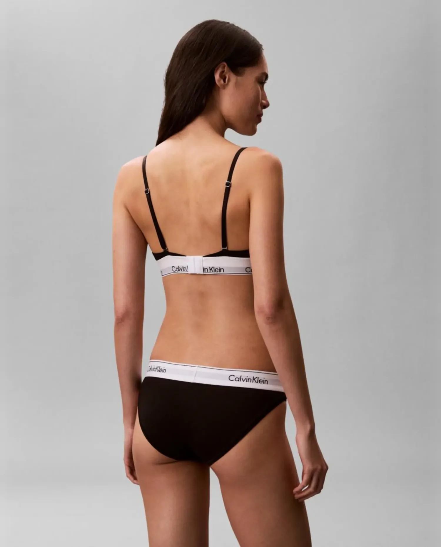 Предформированный бюстгальтер с глубоким вырезом ICON COTTON MODAL Calvin Klein, черный — фото 3