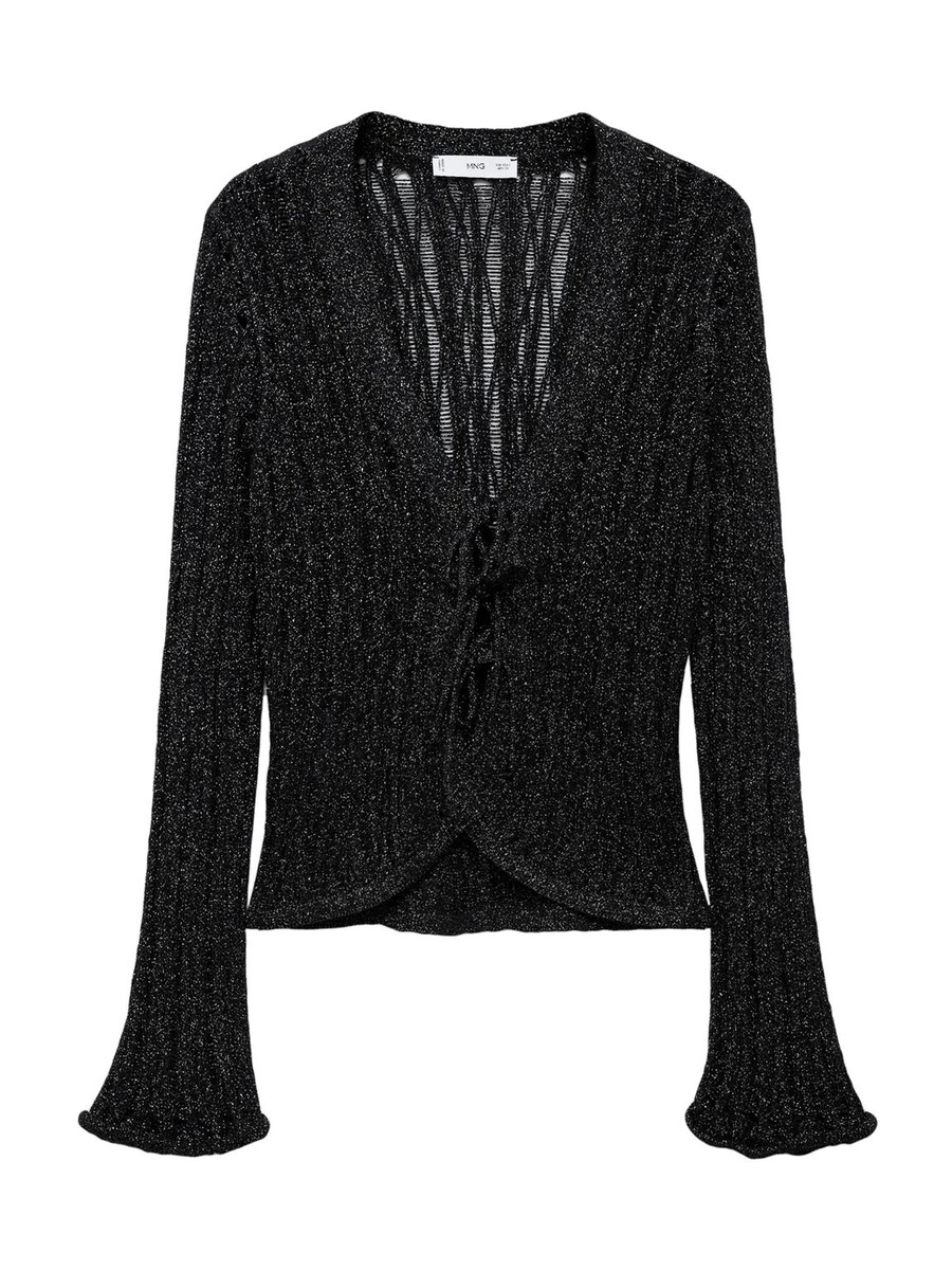 

Вязаный кардиган MANGO Lasso, черный