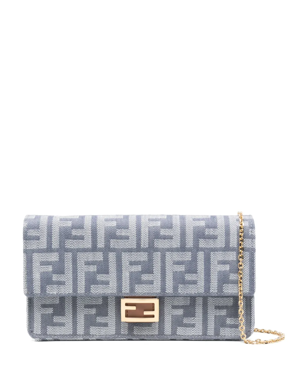 

Мини-сумка из холста с логотипом FF FENDI, синий
