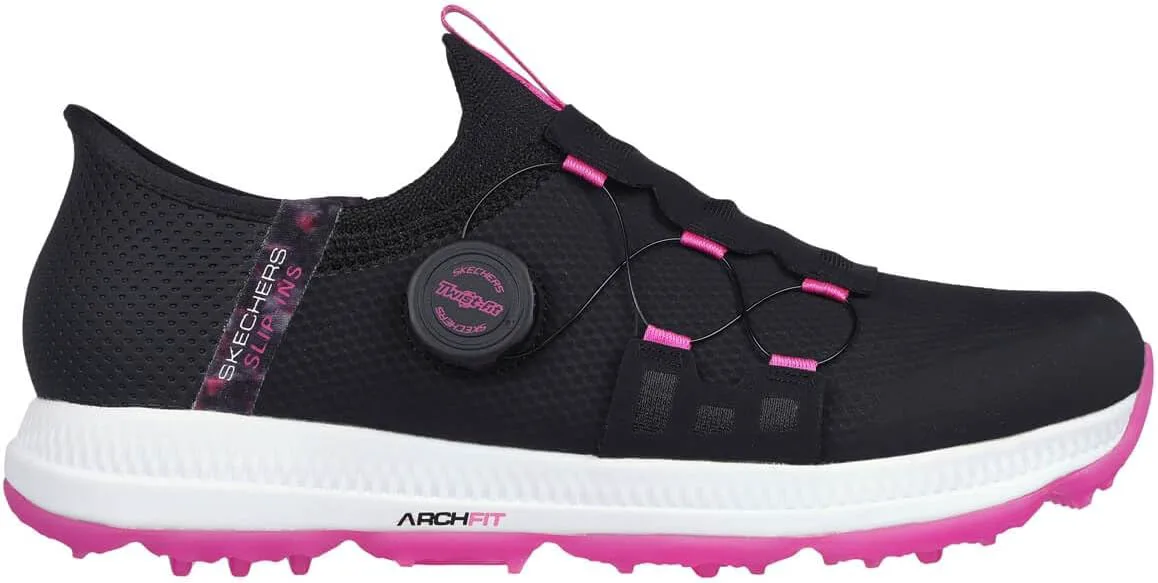 Мужские гольф-туфли Skechers Go Golf Elite 5 Arch Fit водонепроницаемые с удобной посадкой, черный/розовый — фото 3