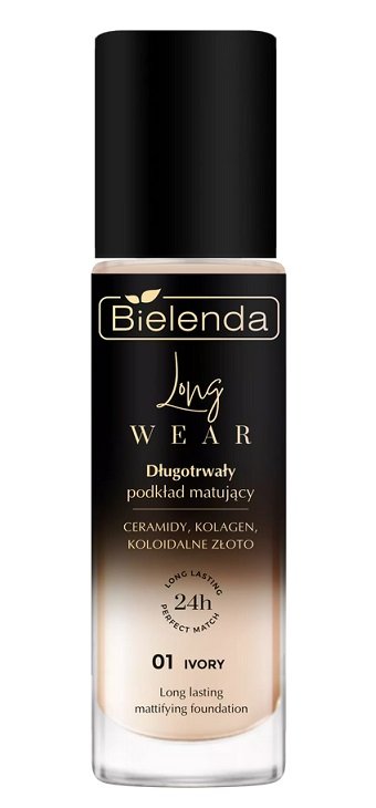 

Bielenda, Long Wear, стойкая матирующая тональная основа для лица, 01 Ivory, 30 г
