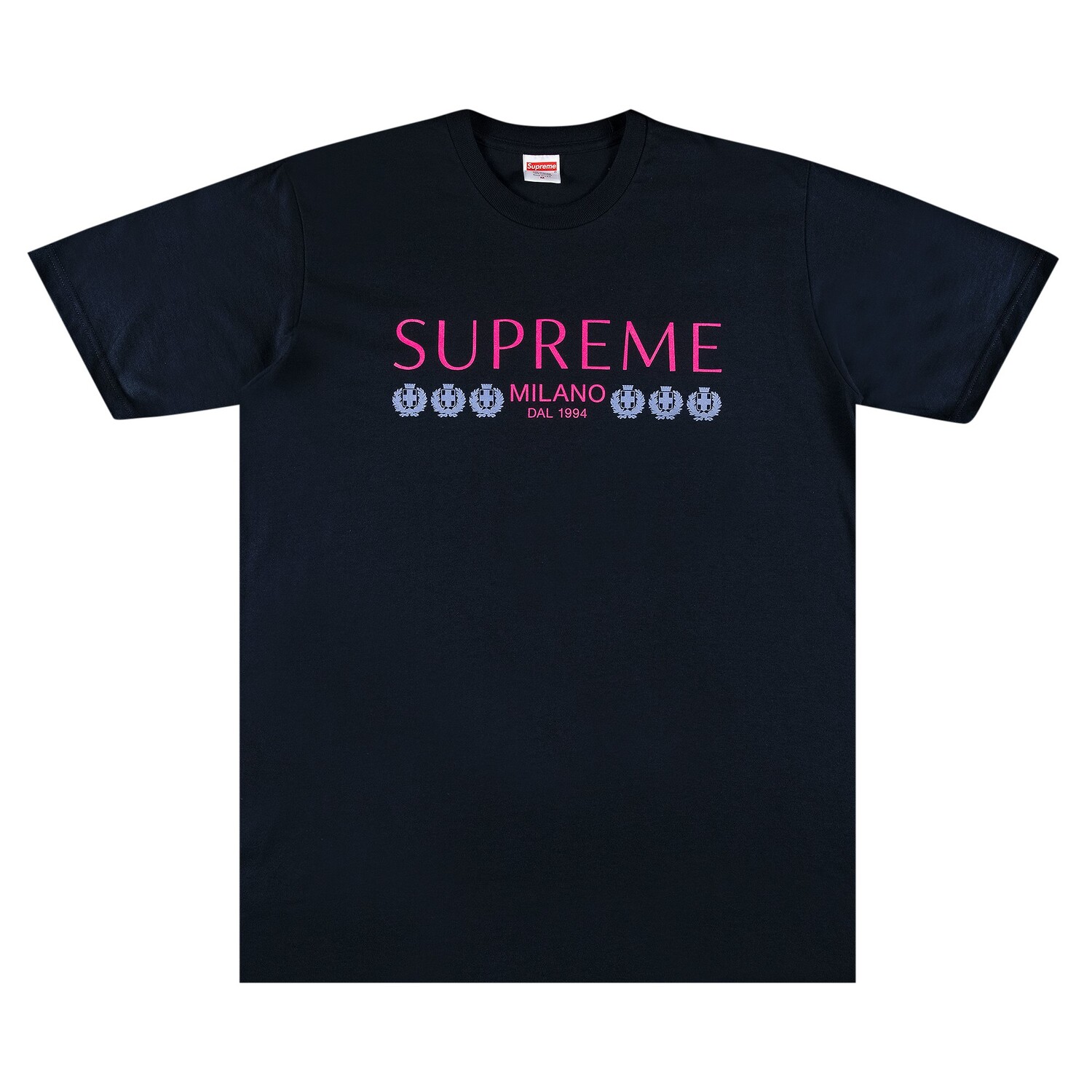 

Футболка Supreme Milano темно-синяя, Синий;черный, Футболка Supreme Milano темно-синяя