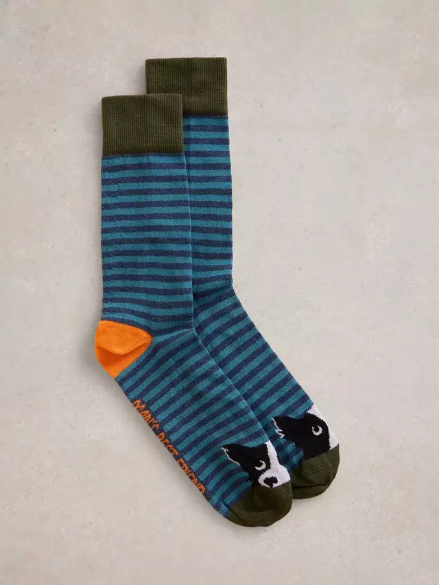 

Носки White Stuff Cotton Blend Man's Best Friend Novelty, цвет blue/multi