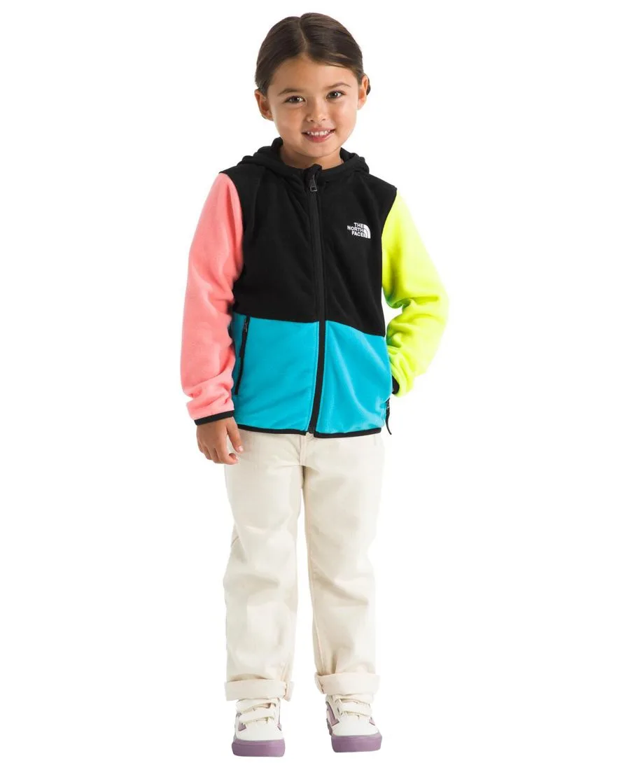 Детская толстовка на молнии Glacier 2T-7 для девочек The North Face, tnf черный/meridian синий/fizz lime/coral crush — фото 2