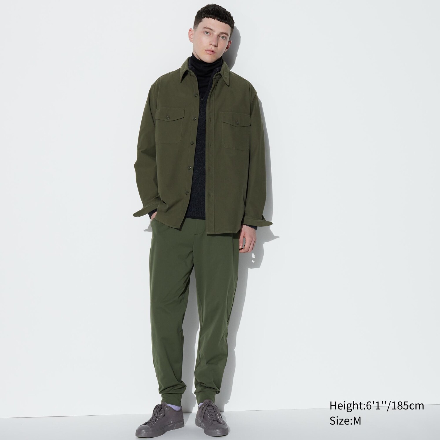

Джоггеры ultra stretch dry-ex (длинные) UNIQLO, оливковый