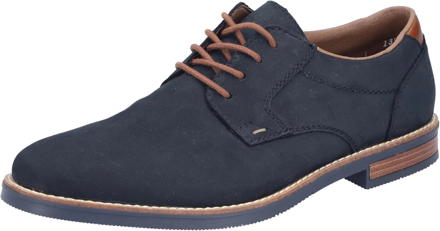 Мужские деловые туфли Rieker 13500, мужские туфли на шнуровке, Blue 14
