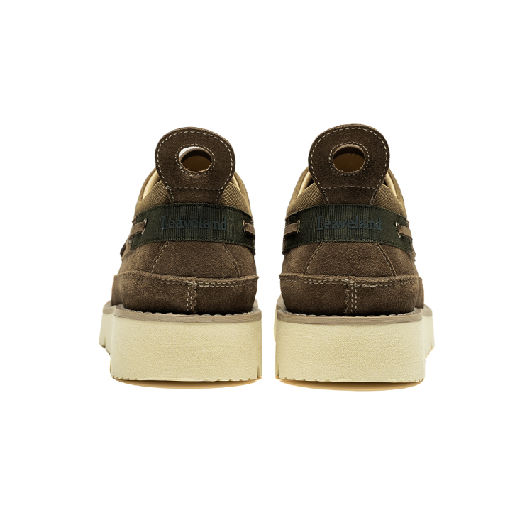 Мужские повседневные кроссовки мужские низкие топы коричневый/песочный/кофейный LEAVELAND, Коричневая парусная лодка — фото 4