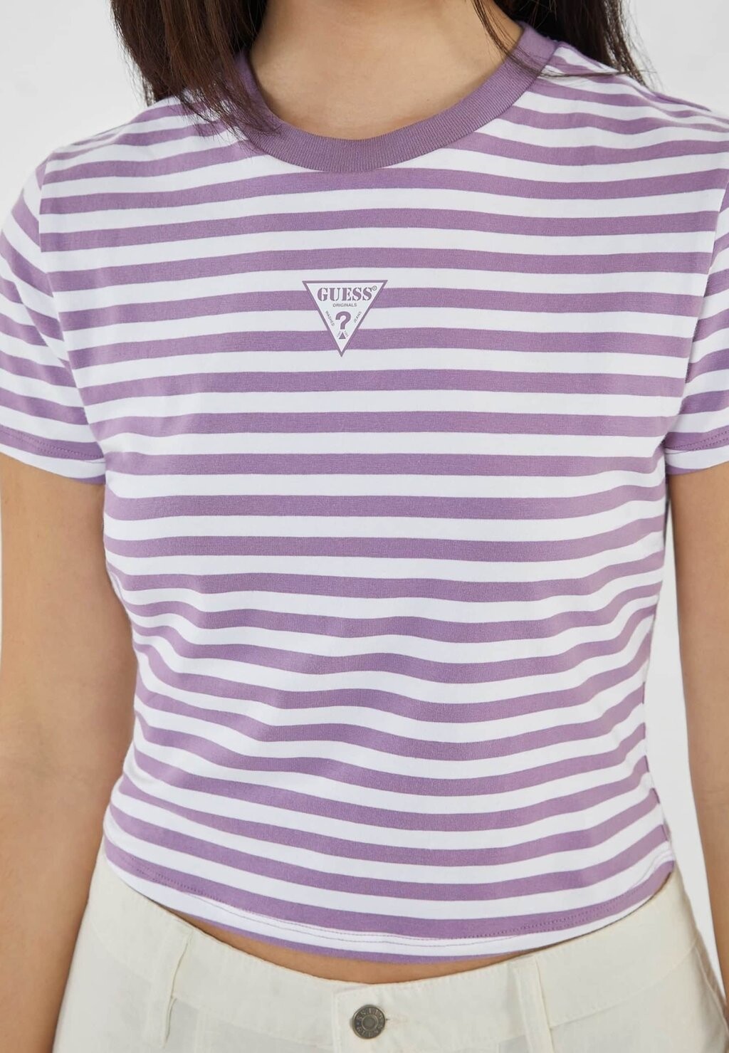 

Футболка с принтом GESTREIFTES STRETCH Guess, фиолетовый