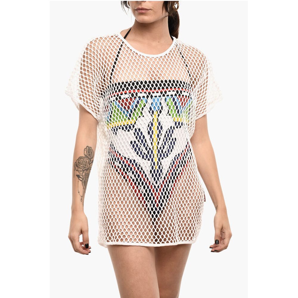

Однотонное ажурное пляжное платье-накидка Dsquared2, White