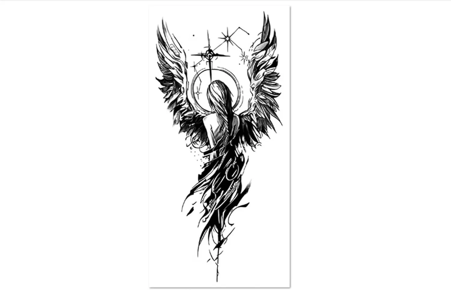 Временная татуировка Two Angel Wings, натуральная, 2 шт