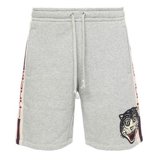 

Шорты men's ss21 tiger head cotton gray shorts Gucci, серый