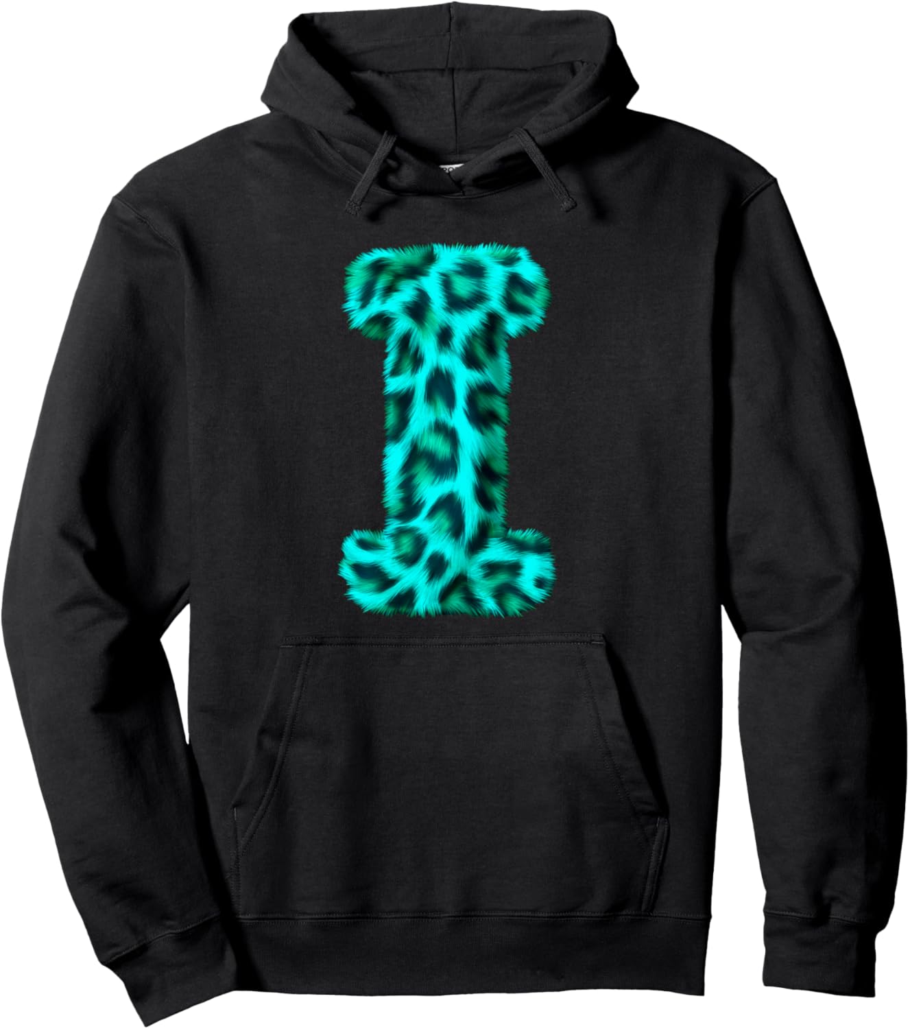 

Худи с буквой I, леопардовым принтом, синей зеброй и инициалами Leopard Alphabet Cheetah Letter Tees