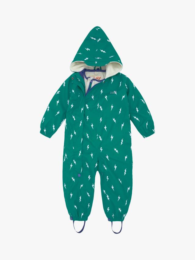 

Детский комбинезон с капюшоном Muddy Puddles, Green Bolt